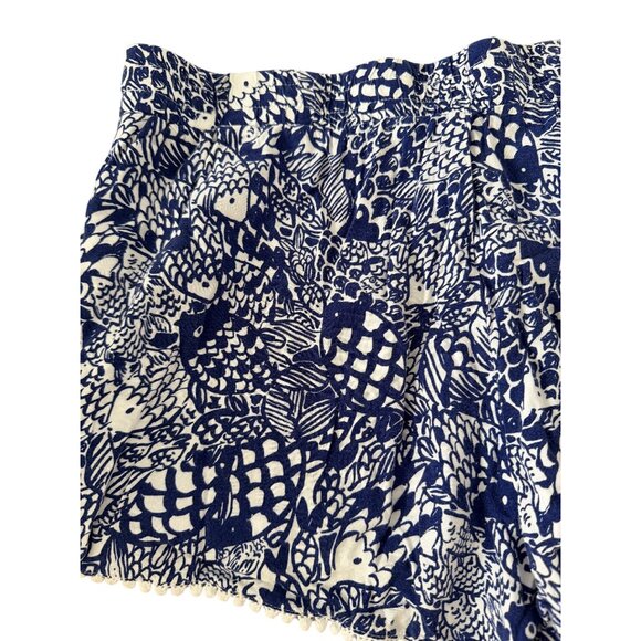 LILLY PULITZER Blue White Nautical Shorts Size Medium - Picture 2 of 7